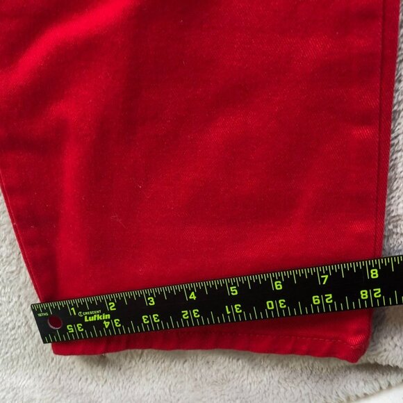 Lee Womens Pants Size 31 Measured Straight Leg Classic Red Twill Travel Casual - Picture 6 of 11